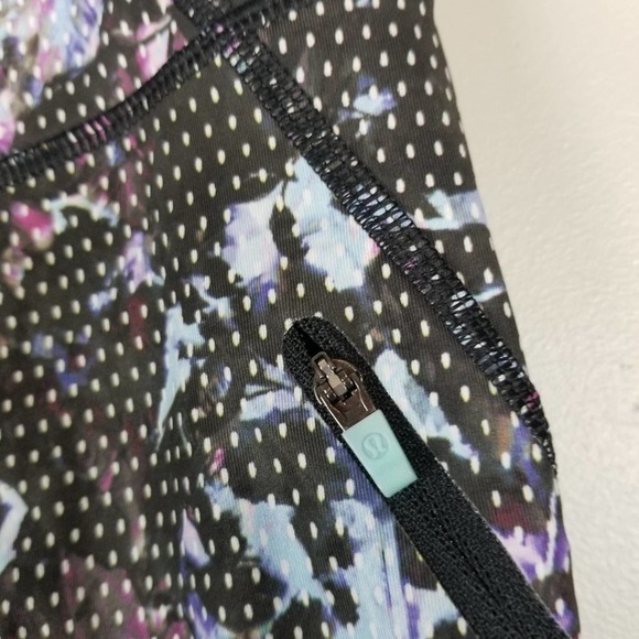 Lululemon all sport crop floral tranquil blue multi, size 4 - Picture 3 of 7